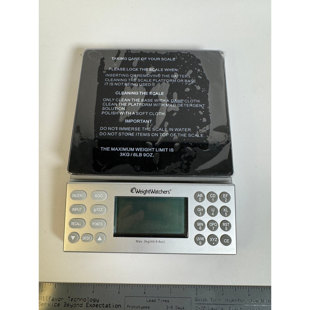 Weight Watchers Digital Food Kitchen Scale Silver Black 3kg 6lb 9.8oz Capacity
